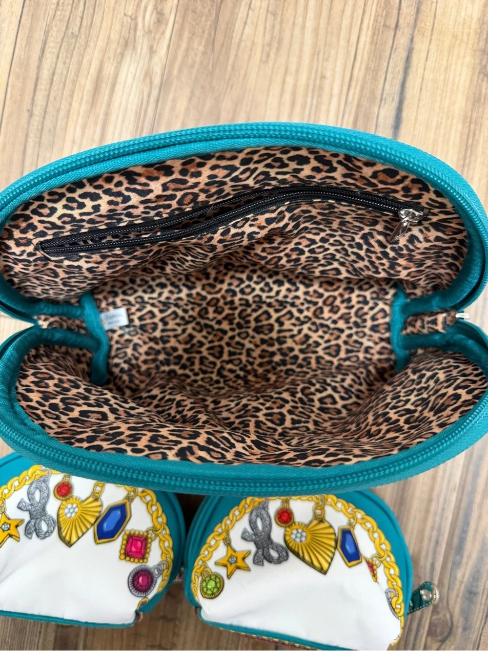 Brighton Teal & White 'Love' Cosmetic Pouch Set of three like new!